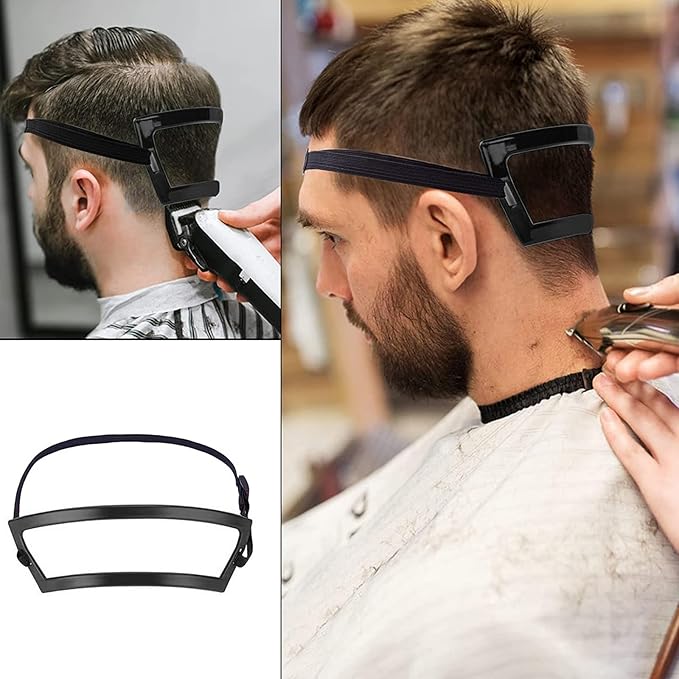 Vtrem Men's Beard Shaping Tools: 4-Pcs Black Hair Styling Template Kit Hairline Neckline Template Guide Tools for Men Beard Goatee Grooming and Trimming Kit
