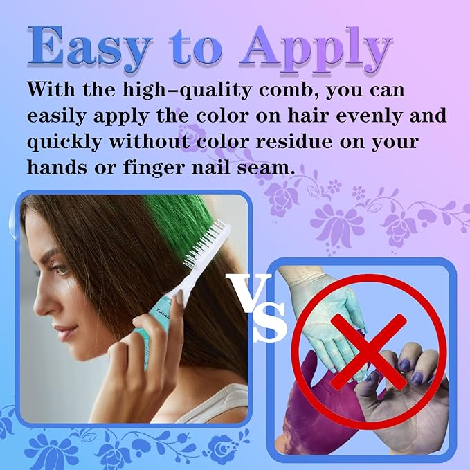 Hair Color Wax for Girls, 4 PCS Temporary Hair Dye in Green, Blue, Pink, Purple, Washable Hair Chalk Kit for Kids & Adults, Great Gifts for 6-13 Year Old Girls Birthday