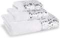 Zahari Home Sinatra Modern Bathroom Towel Set - 3 Piece Luxury Contemporary Decor Bling White Bath Towel Sets Soft, Plush and Highly Absorbent
