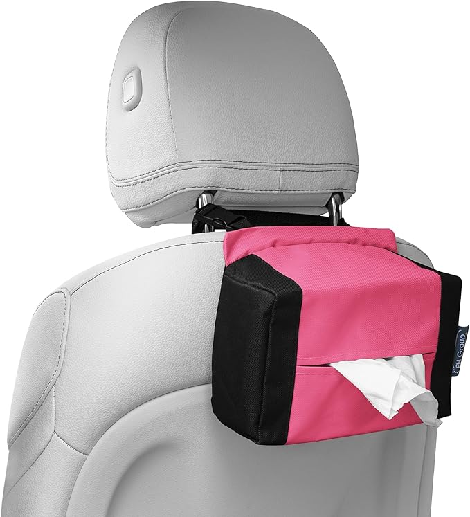 FH Group E-Z Travel Napkin Tissue Dispenser Holder fits Most Cars, SUVs, Trucks, and Vans Pink