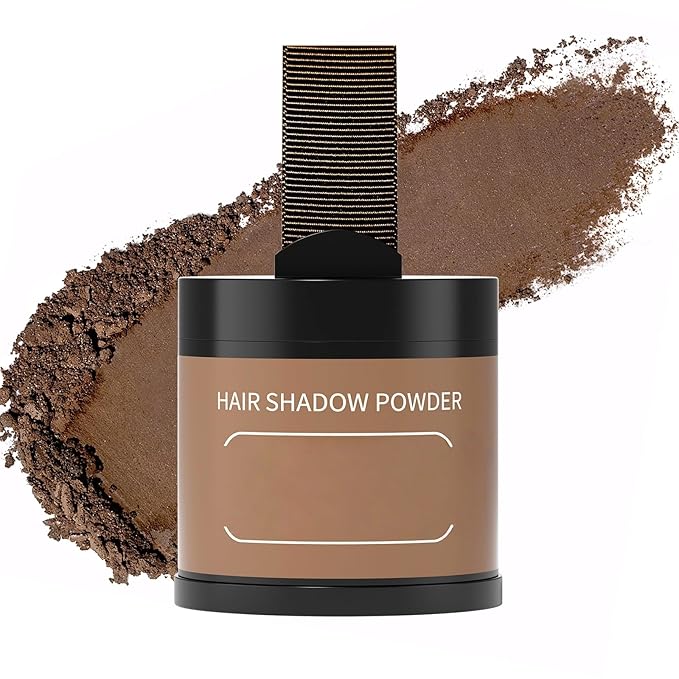 gowwim Root Touch up Powder, Instantly Gray Hair Cover up Hairline Powder for Women & Men Waterproof and Sweatproof Root Cover Up Long-Lasting for Thinning & Loss Hair (Brown, 10g)