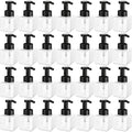 Domensi 24 Pcs Foam Pump Bottle Foaming Soap Dispenser Empty Travel Foaming Dispenser 8.5 oz Refillable Hand Soap Plastic Pump Bottle Travel Clear Container for Bathroom Vanities (Black)