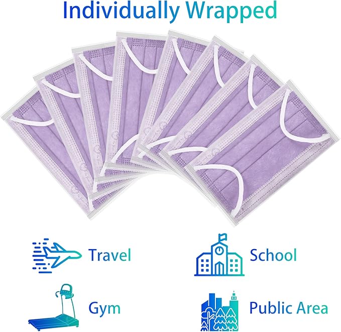 Disposable Face Mask 4-Ply for Adult, Soft Face Masks, Breathable Safety Mask…