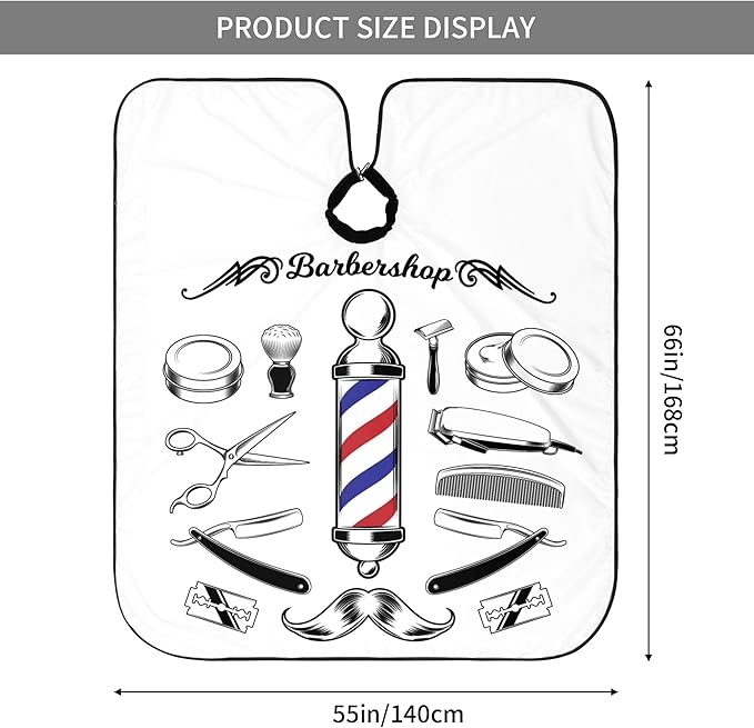 Adult Barber Cape, Professional Salon Haircut Capes, Haircut Kit Hairdressing Apron for Home Salon Barbershop