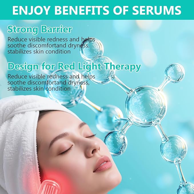 Red Light Therapy Activation Serum, Red Light Therapy Serums for Face and Neck, Hydrating Serum for Face, Facial Serums Anti Aging and Reduce Wrinkles, Pure Formula Facial Serum for Women, 1OZ