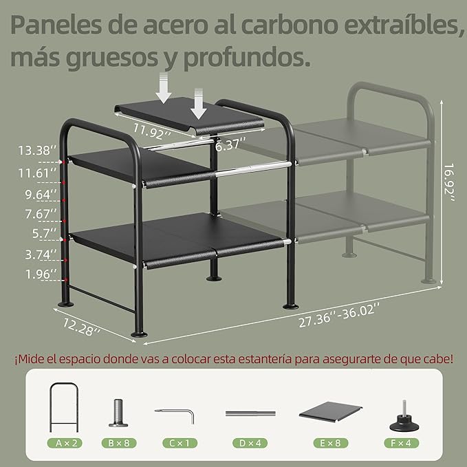 NETEL Adjustable Under Sink Organizers and Storage,Expandable Cabinet Storage Shelf