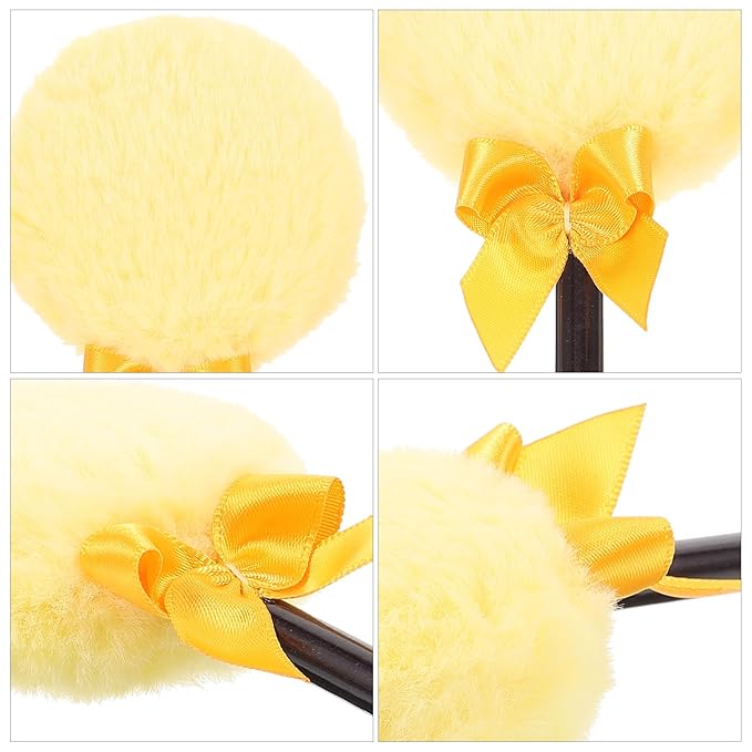 Large Dry Powder Puff with Handle for Body and Face Soft Plush Lollipop Shape Applicator 6.3 Inch Long Handle Body Powder Applicator for Makeup and Dusting