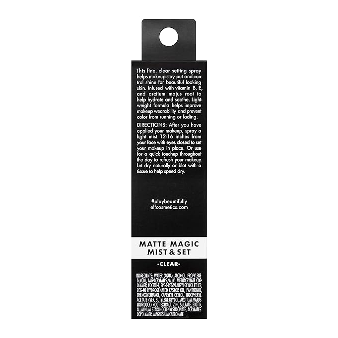 e.l.f., Matte Magic Mist & Set - Small, Lightweight, Long Lasting, Mattifying, Revitalizes, Controls Shine, Refreshes, Hydrates, All-Day Wear, 2.0 Fl Oz