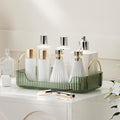 YCIA&DONE Bathroom Organizer Countertop, Makeup Storage, Skincare Cosmetic Tray Shelf, Perfume Holder Rack for Vanity Counter, Large Capacity, Easy to Install, Clean, 1 Tier, Vintage Green