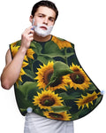 Purple Rose And Skull Print Beard Bib Shaving Apron, Beard Hair Trimming Cape Gift For Dad