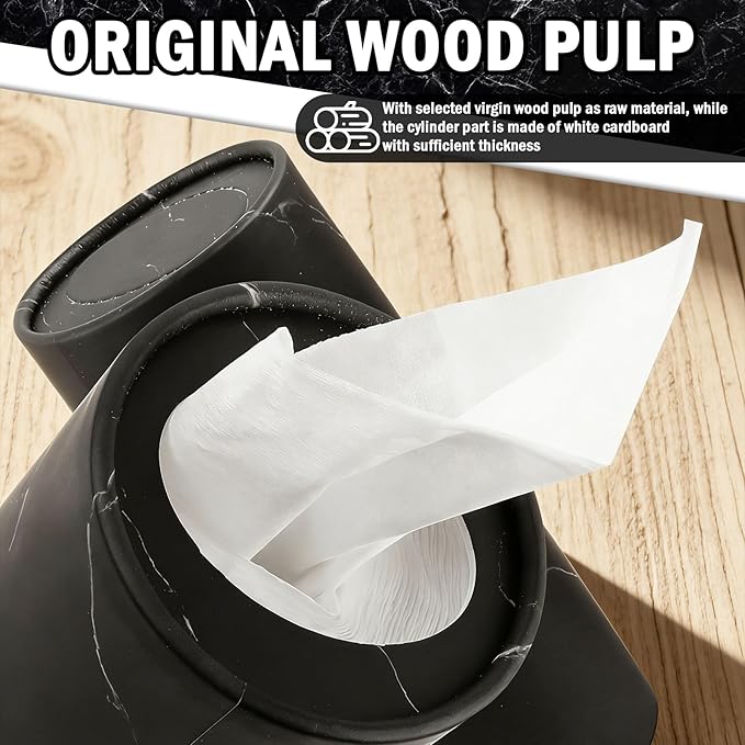 4PCS Car Tissue Holder with 50 Facial Tissue,Minimalist Round Car Tissues Cylinder for Cars Cup Holder Quick Access,Universal Cars Kleenex Cylinder for Most Vehicles
