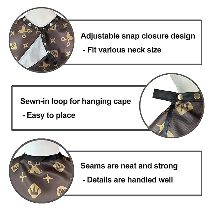 Barber Capes for Men Professional Haircut Capes with Snaps Salon Capes for Stylist -63"*56"(Brown)