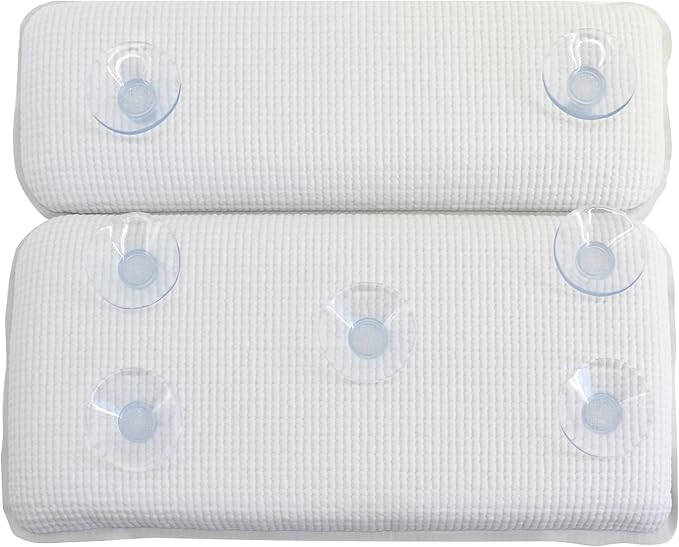 Splash Home Sooth Double Chamber Vinyl Spa Pillow, Machine Washable, 14.6" x 11.8", Taupe