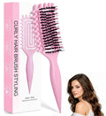 Curl Defining Brush, Curly Hair Brush with Vented Design for Detangling and Shaping, Wet & Dry Use, Reduces Pulling for Women and Men (Pink)