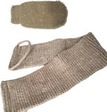 Hemp Exfoliating Back Scrubber Strap and Mitt Set, 2 in 1 Bath Body Loofah Scrubber, Anti-Slip Shower Exfoliator for Men and Women, Durable Eco-Friendly Skin Cleansing Tool for Spa and Bath