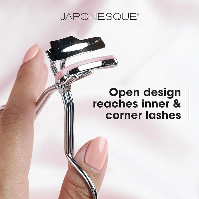 JAPONESQUE False Lash Fuser and Curler - Fuse Natural Lashes to False Eyelashes - No More Flyaway Corners! Great Tool for Short Natural Lashes