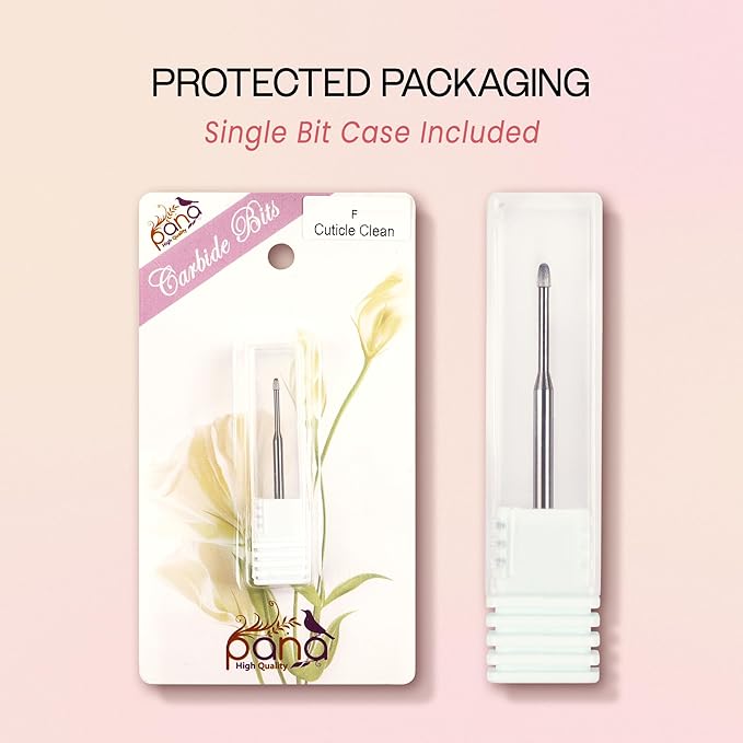 PANA 3/32" Carbide Cuticle Nail Drill Bit for Cuticle Cleaning, Dead Skin Removal, Gel Polish & Acrylic Removal, Under Nail Cleaner, Nail Salon, Manicure Tools (Snake Head - Silver, Fine)