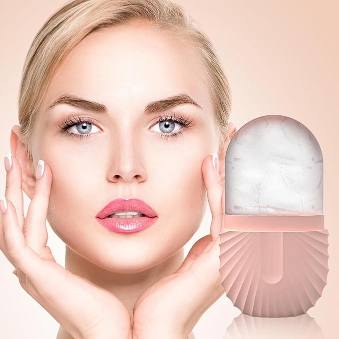 Ice Roller For Face And Eye, Reusable Ice Face Roller, Facial IceRoller, IceGlobes For Faces, Silicone Massage IceMold, IceRoller Skin Care Tool, Massage Facial Ices Tray For Women Girl (pink)