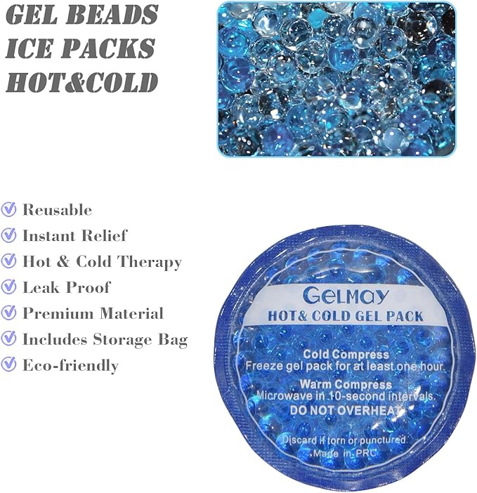 Ice Eye Patches for Puffy Eyes, Cooling Medical Eye Patch Pad Gel Pack Cover Eyepatch Cold Hot Therapy Eye Bags Dark Circles After Surgery Adult Kid (4PCS)