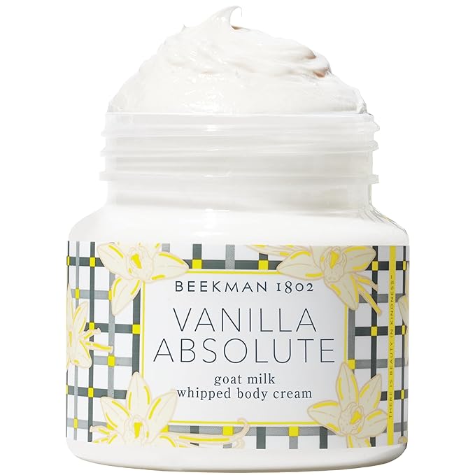 Beekman 1802 Whipped Body Cream – Rich Body Butter & Moisturizing Body Cream, Goat Milk Lotion, Shea Butter & Vitamin E, Hydrating Body Moisturizer for Dry Skin - Vanilla Absolute 8 oz
