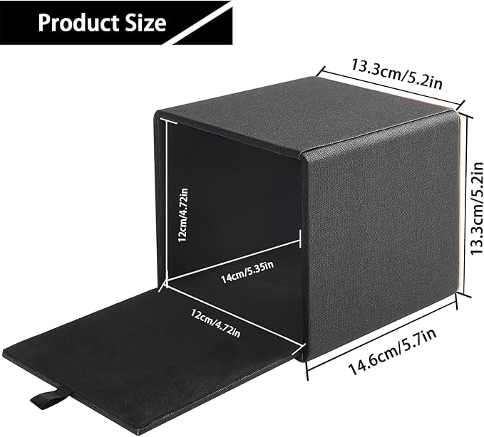 Tissue Box Cover Square Tissue Box Holder PU Leather Facial Organizer with Magnetic Bottom,Decorative Napkin Caddy for Vanity Dresser Night Stand Table Countertop Home Office Car,Black