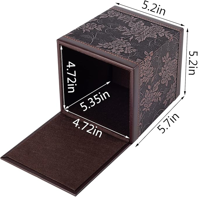 Antique Leather Square Tissue Box Cover/Holder,RHCSZ Table Napkin Case Dispenser,Facial Tissues Organizer with Magnetic Bottom for Home Office,Tissues Cube Box (Retro)