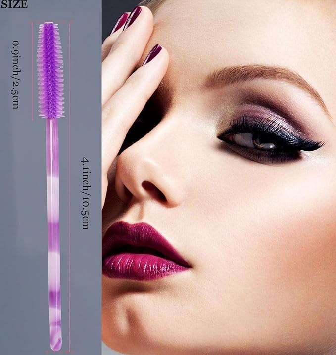 BIHRTC 100PCS Disposable Silicone Eyelash Brush Mascara Spoolies Mascara Wands Disposable Lip Applicators liner Brushes Makeup Tools for Women Girls Salon Beauty Cosmetic Make Up Tool