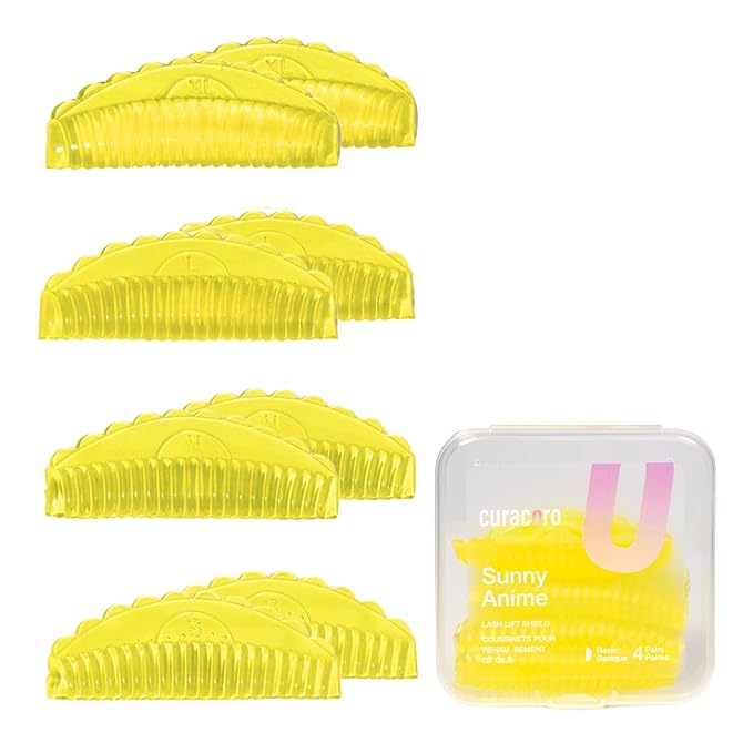 Curacoro Lash Lift Shields, 8 Pcs/4 Sizes Lash Lift Rods, Lash Lift Pads for Eyelash Curling and Lifting, Reusable Silicone Lash Rods For Eyelash Perm Lamination