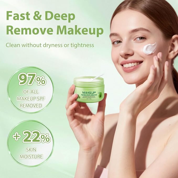 Makeup Remover Cleansing Balm,3.38Oz Deep Clear Makeup Cleansing Balm,Professional Remover for SFX, Face Paint & Glitter, Natural Gentle Moist Cleanser Cream for Face Body