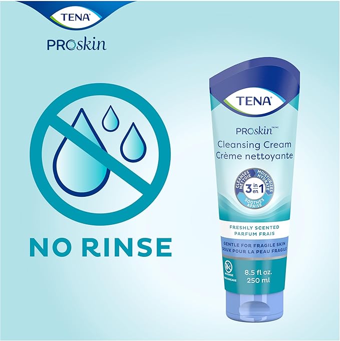 TENA ProSkin Cleansing Cream Cream Rinse-Free Body Wash Tube Mild Scent 8.5 oz. 64425 1 Ct