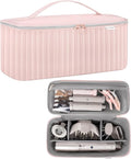 Travel Carrying Case for Hair Dryer Shark Flexstyle Dyson Airwrap Brush Hair Accessories Tools Storage Bag for Revlon Hairdryer Styler Organizer (Pink)