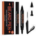 3-Pack Beard Pen Filler for Men, Waterproof & Sweat Proof Long-Lasting Beard Pen Kit with 2 Fillers & 1 Double-Headed Brush – Effectively Enhances Facial Hair (Black)