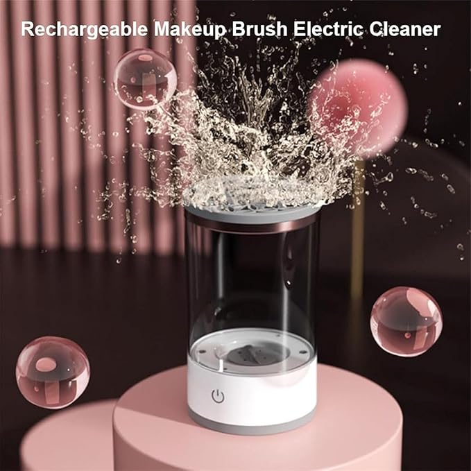 Beauty Swirl Cosmetic Brush Cleaner, Makeup Brush Cleaner, The Cozy Luna Brush Cleaner, Electric Makeup Brush Cleaner Machine for Deep Cleaning All Size Makeup Brus (2PC Transparent)