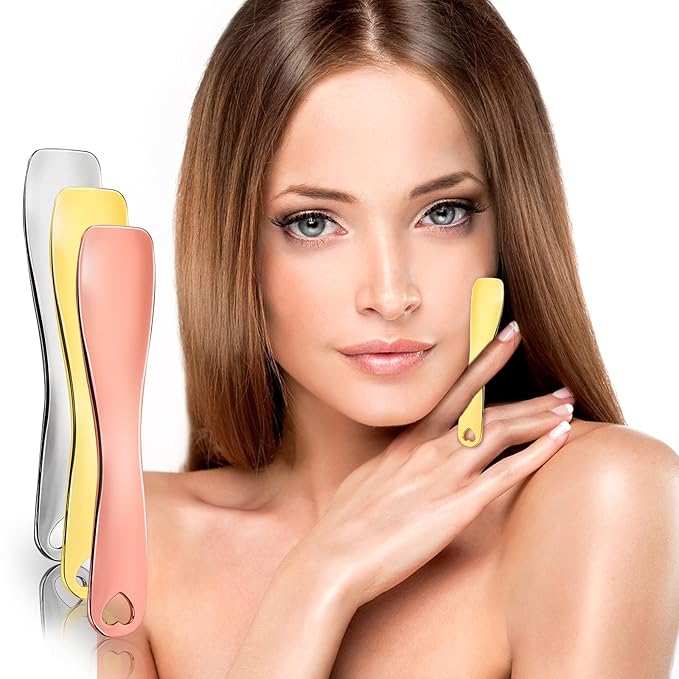 3 PCS Metal Cosmetic Spoon Skincare Spatula Stick Applicator Beauty Spa Mini Spoon Skin Care Facial Cream Mask Scoop Makeup Tools for Facial DIY Mask Mixing