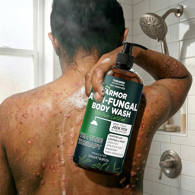 Antifungal Body Wash with Tea Tree Oil | Antifungal Soap Treats Ringworm, Back Acne, Eczema & Jock Itch | Antifungal Body Soap For Men And Women (16.9 oz)