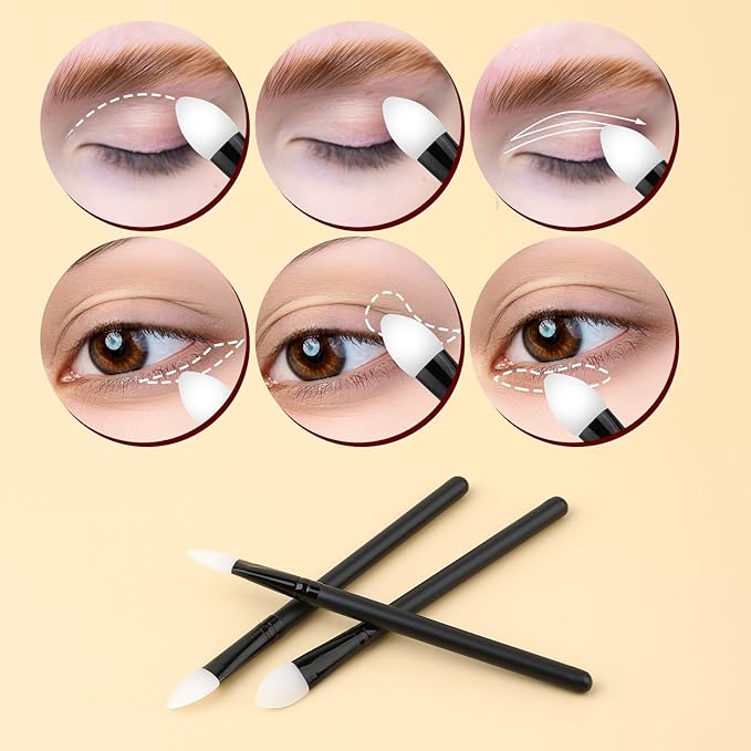 3 Pcs Silicone Makeup Applicator, Shadow Brush Lip Mask Makeup Brushes Eyeshadow Applicators Eyeshadow Brush for Applying Cream or Liquid Eye Shadows