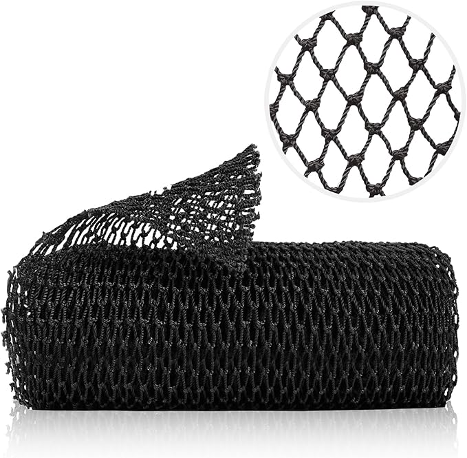 African Net Sponge, Authentic Exfoliating Body Scrubber for Bath and Shower, Multiple Textures with Gentle Deep Exfoliating and Rich Lather for All Skins (Black)