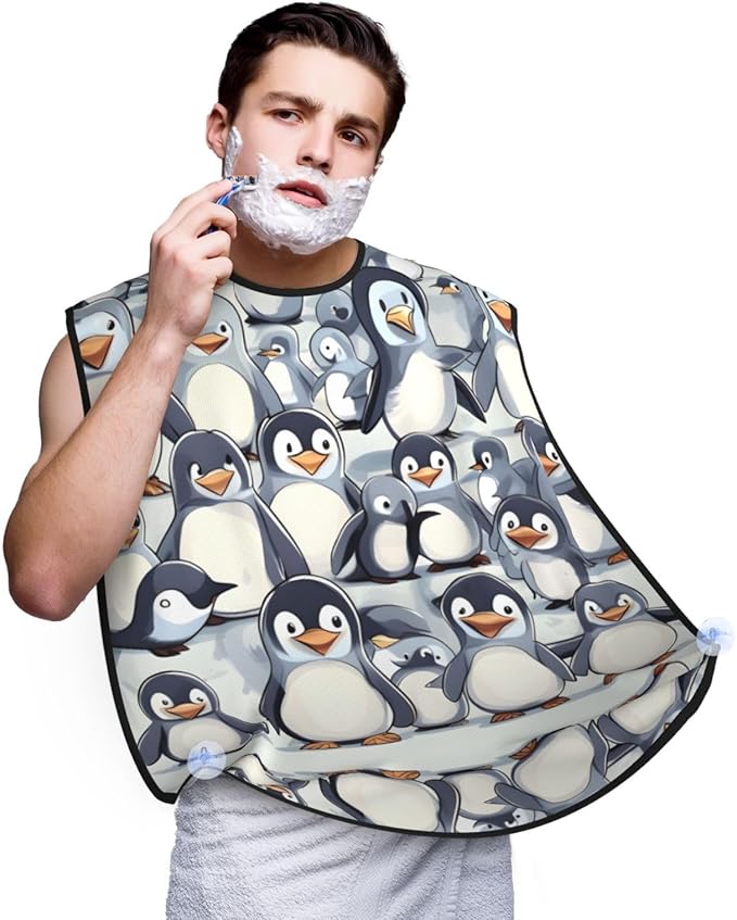 Jellyfish Pattern Print Beard Bib Shaving Apron, Beard Hair Trimming Cape Gift For Dad