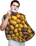 Many Potatoes Print Beard Bib Apron For Men, Beard Hair Catcher For Men Shaving Trimming,Beard Cape Cloth