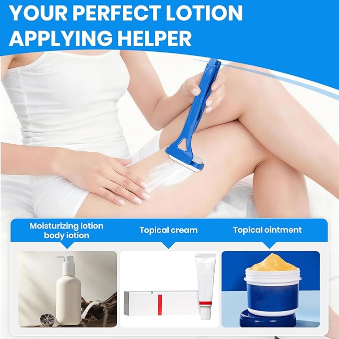 Back Lotion Applicator, Foldable Handle with 3 Reusable Foam Rollers, Back Tanning Applicator, Evenly Applies Moisturizer Cream Ointment to Hard-to-Reach Areas for Men & Women & Seniors