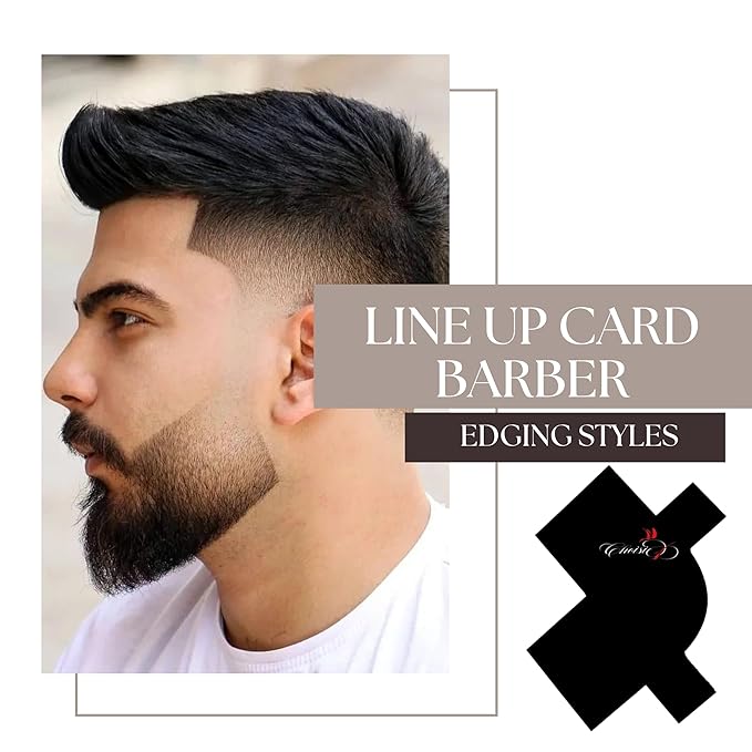 Line Me Up Barber Black Barber Enhancement Card, T Shape Hairline Shaping Tool Reusable Color Spray Edge Hair Liner Card for Precise Edge Beard Line Up Tools Cutting Guide Essentials for Men (pair)