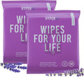 HyperGo XL Body Wipes for Women & Men – 12" x12" Rinse-Free Full Body Cleansing Wipes 2-20 Count Packs - Lavender | Biodegradable, Hypoallergenic, Aloe-Infused | Gym, Festival, Camping Essentials