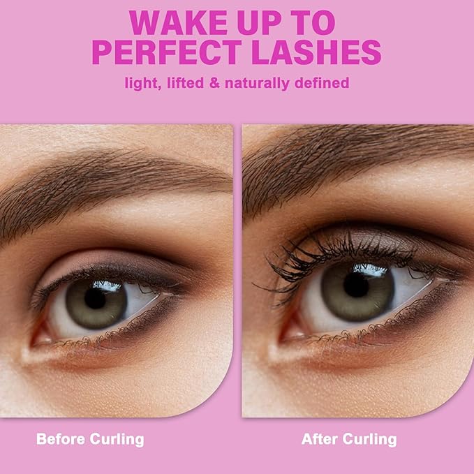 Eye Lash Curler with 6PCS Extra Replacement Pads, Superior Curling Effect Eyelash Curlers, Easy & Comfortable to Grip and Use, Perfect Gift for Her, Teenagers, Beauty Enthusiasts -Silver Purple Red