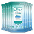 WhyWorry Ultra Thick Bathing Wipes for Adults Rinse Free, Large Body Wipes for Women, Men, Elderly Care & Cleaning, 8" x 12" Disposable Shower Washcloths for Gym & Camping, Fresh Scent, 100 Count