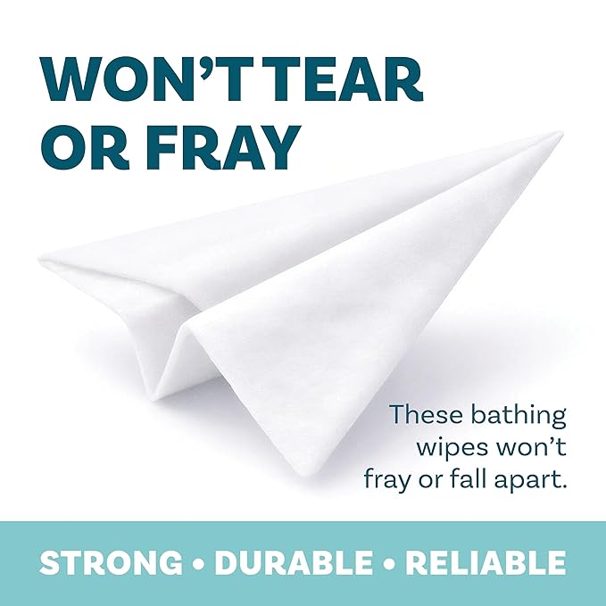 Extra Large Bath Wipes for Adults No Rinse - 40 Disposable Body Cleansing Cloths for Men, Women & Elderly - Great for Gym, Camping, Post Surgery