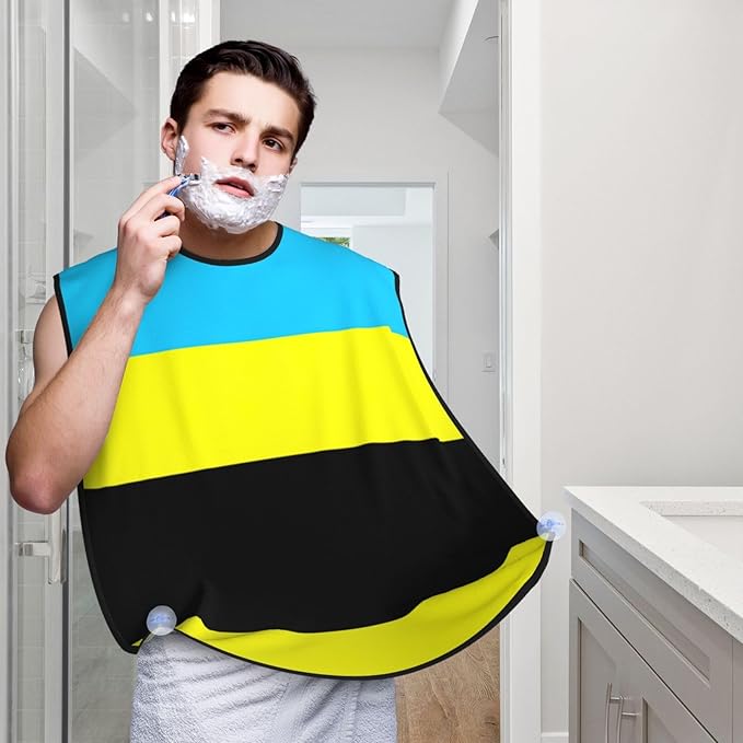 Flag Of The Sultanate Of Burongan Print Beard Bib Apron For Men, Beard Hair Catcher For Men Shaving Trimming,Beard Cape Cloth, Black