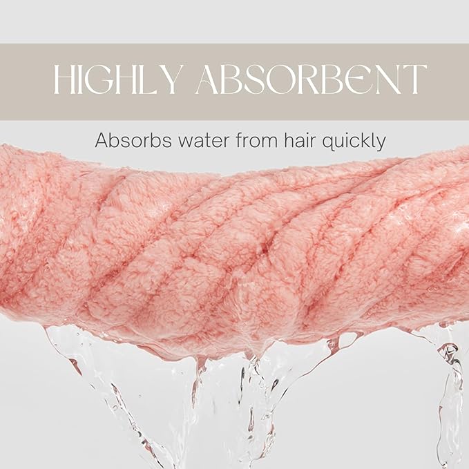 Microfiber Hair Towel Wrap for Kids, Pink Cat Dry Hair Cap Suck Water, Absorbent Quick Girls Boys Hair Drying Towel, Lightweight Bouncy Hat Headscarf