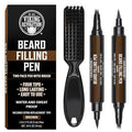 Viking Revolution Beard Pen (2 Pack) - Brown Beard Pencil Filler for Men Lapiz para Barba de Hombre - Beard Filler for Men Waterproof Beard Filling Pen Kit - Long Lasting Beard Filler Pen with Brush