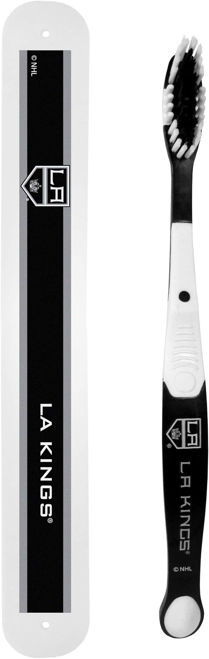 Siskiyou Sports NHL Los Angeles Kings Unisex Solar Powered Toothbrush and Travel Case, White, 7.75 in x 1.25 in x 0.75 in