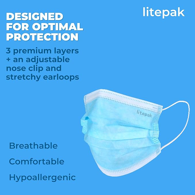 Disposable Face Masks - 1,000 PCS - for Home & Office - Breathable & Comfortable Filter (50 Count (Pack of 20), Blue)